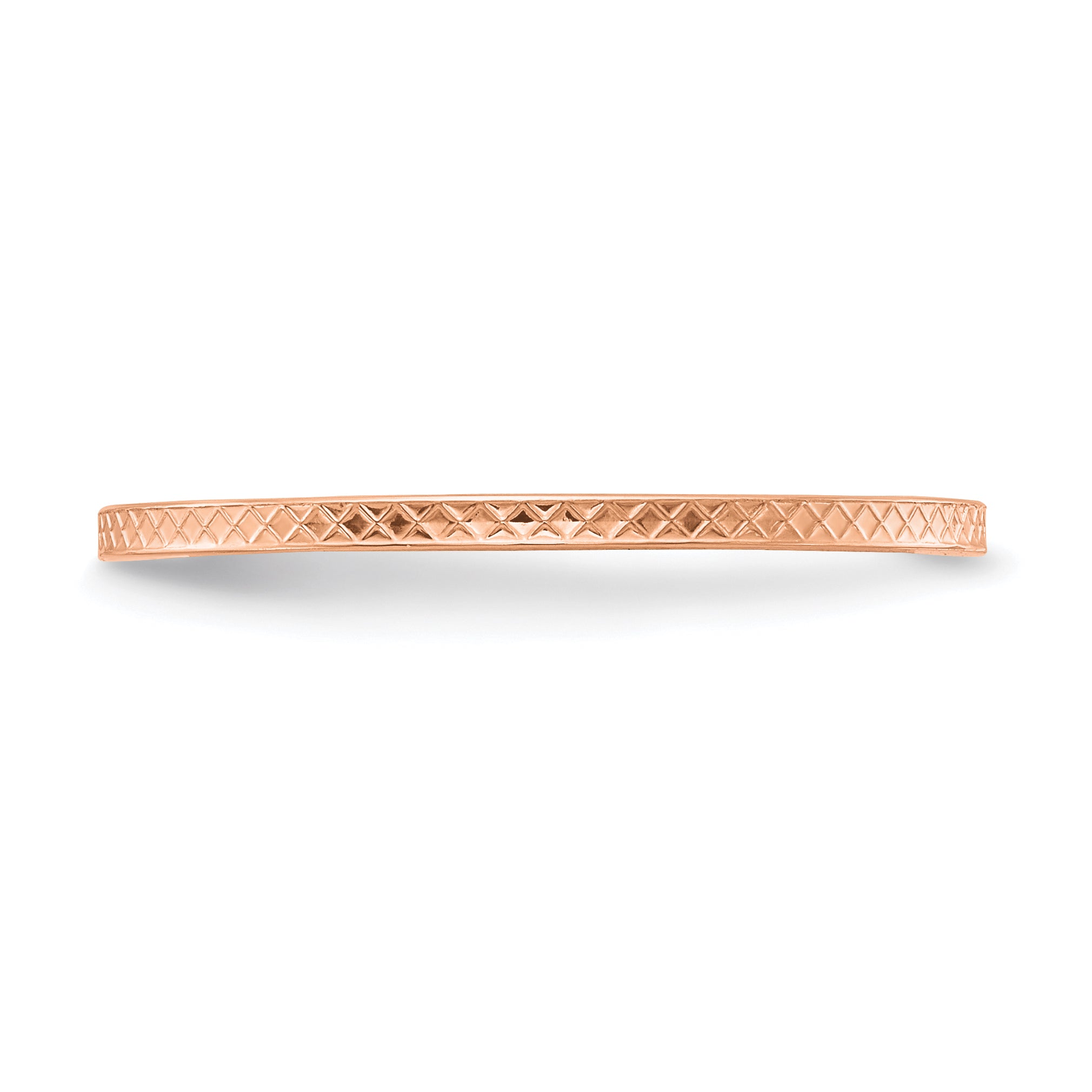10K Rose Gold 1.2mm Criss-Cross Pattern Stackable Band Size 10