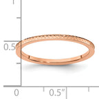 10K Rose Gold 1.2mm Criss-Cross Pattern Stackable Band Size 10