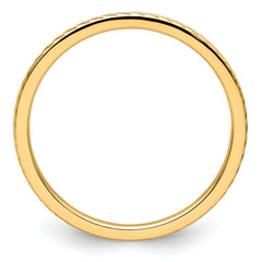 10K Yellow Gold 1.2mm Twisted Wire Pattern Stackable Band Size 10