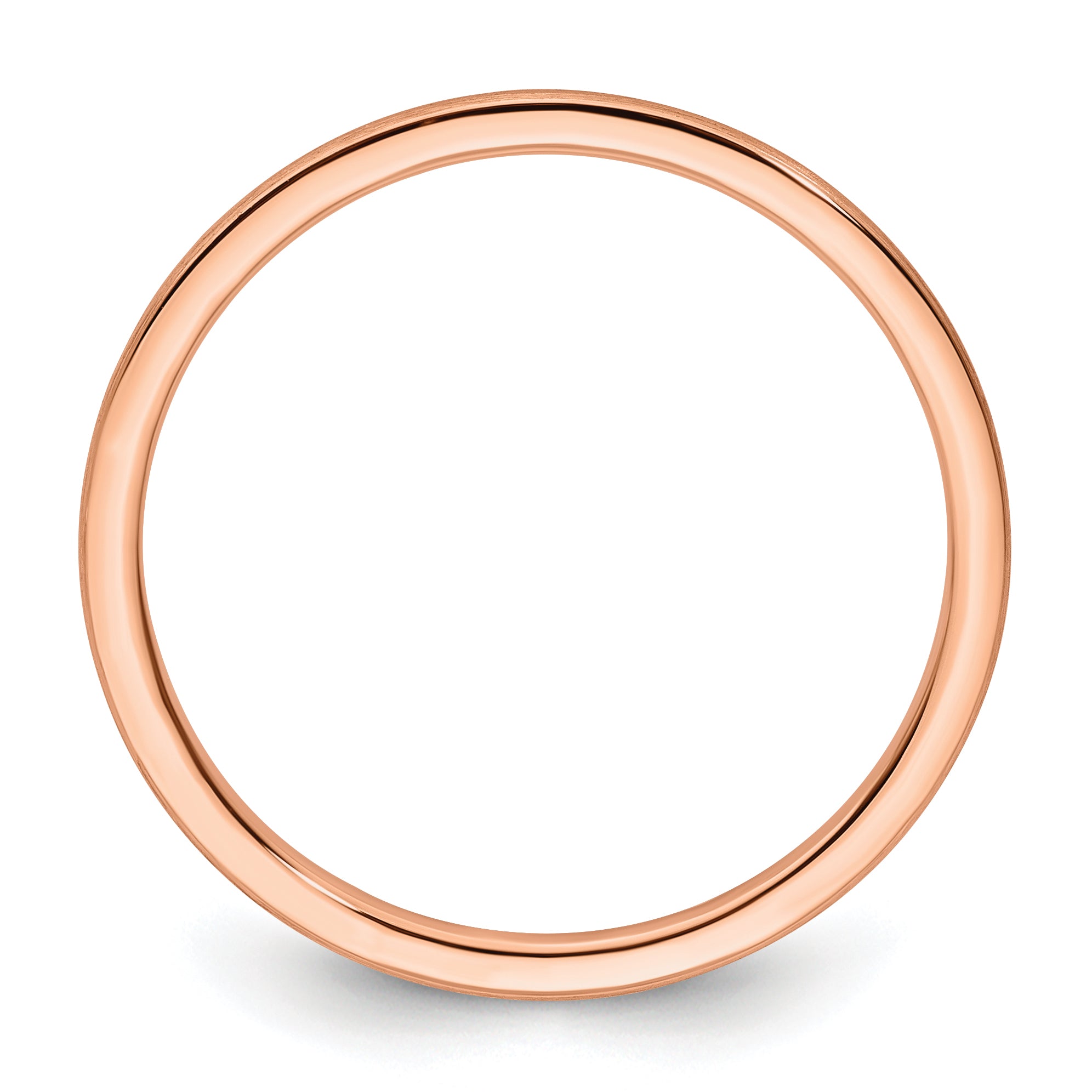 10K Rose Gold 1.2mm Half Round Satin Stackable Band Size 10