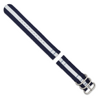 Navy Nylon Watch Band with Silver-Tone Buckle