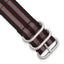 DeBeer 22mm Two-Tone Black with Grey and Red Stripes Nylon Strap with Brushed Stainless Steel Buckle - Sophia Jewelers