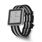 Black Nylon Watch Band with Silver-Tone Buckle