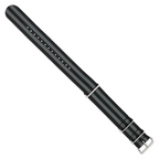 Black Nylon Watch Band with Silver-Tone Buckle