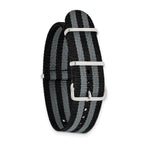 DeBeer 16mm One-Piece Black and Grey Striped Military Ballistic G10 Nylon with Silver-tone Buckle 10 - Sophia Jewelers