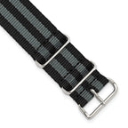 DeBeer 16mm One-Piece Black and Grey Striped Military Ballistic G10 Nylon with Silver-tone Buckle 10 - Sophia Jewelers