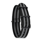 DeBeer 22mm One-Piece Black and Grey Striped Military Ballistic G10 Nylon with Black PVD-plated Buck - Sophia Jewelers