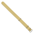 18mm One-Piece Khaki Military Ballistic G10 Nylon with Silver-tone Buckle 10.75 inch Watch Band