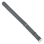 Grey Nylon Watch Band with Silver-Tone Buckle