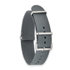 DeBeer 16mm One-Piece Grey Military Ballistic G10 Nylon with Silver-tone Buckle 10.75 - Sophia Jewelers