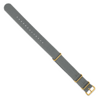 Grey Nylon Watch Band with Gold-Tone Buckle