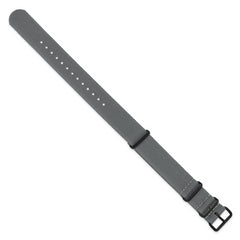 18mm One-Piece Grey Military Ballistic G10 Nylon with Black PVD-plated Buckle 10.75 inch Watch Band
