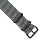 DeBeer 22mm One-Piece Grey Military Ballistic G10 Nylon with Black PVD-plated Buckle 10.75 - Sophia Jewelers