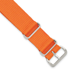 18mm One-Piece Orange Military Ballistic G10 Nylon with Silver-tone Buckle 10.75 inch Watch Band