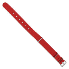 18mm One-Piece Red Military Ballistic G10 Nylon with Silver-tone Buckle 10.75 inch Watch Band
