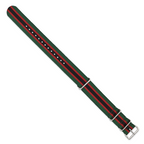 Black Nylon Watch Band with Silver-Tone Buckle 18mm