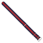 Navy Nylon Watch Band with Silver-Tone Buckle