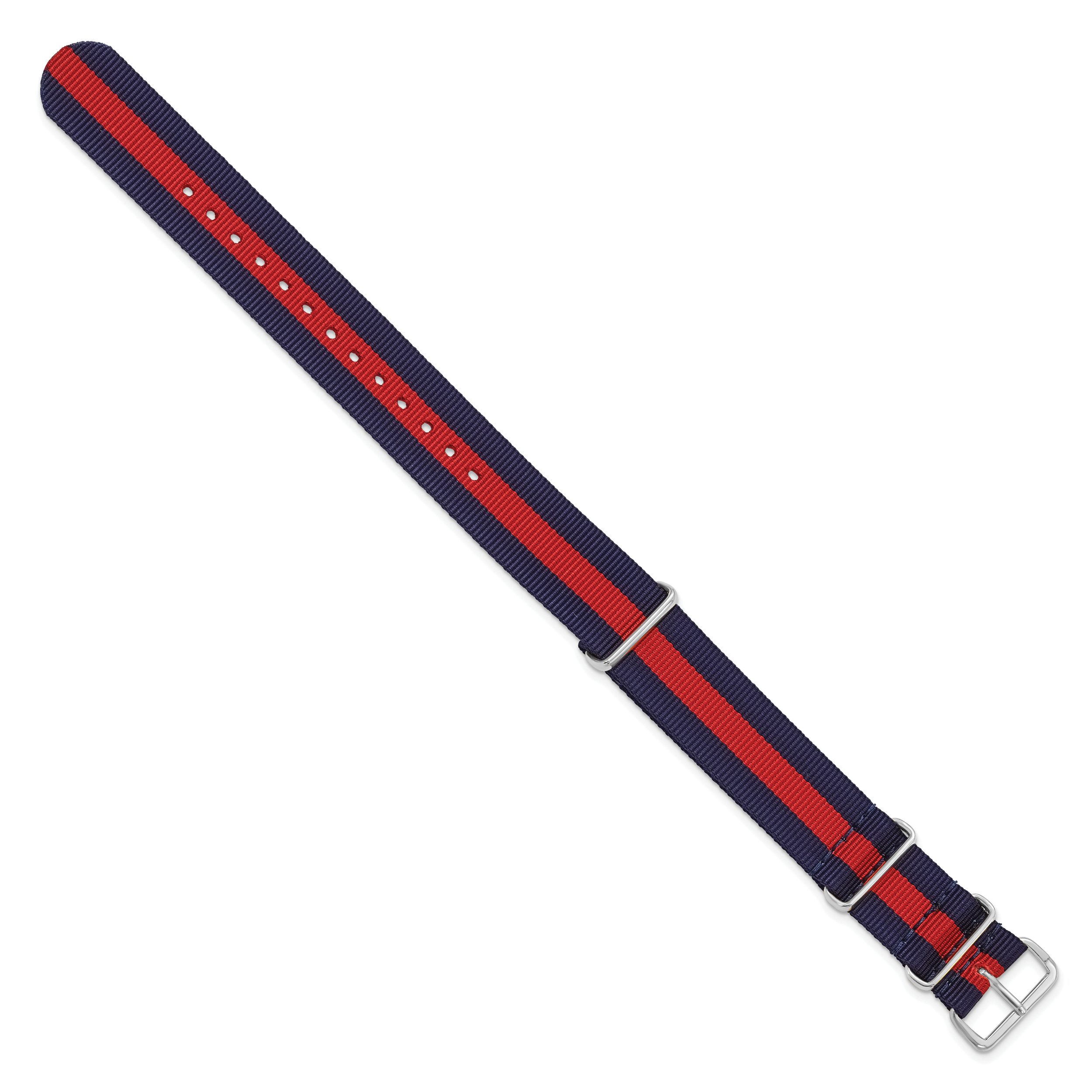 Navy Nylon Watch Band with Silver-Tone Buckle