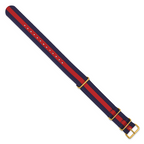 Navy Nylon Watch Band with Gold-Tone Buckle