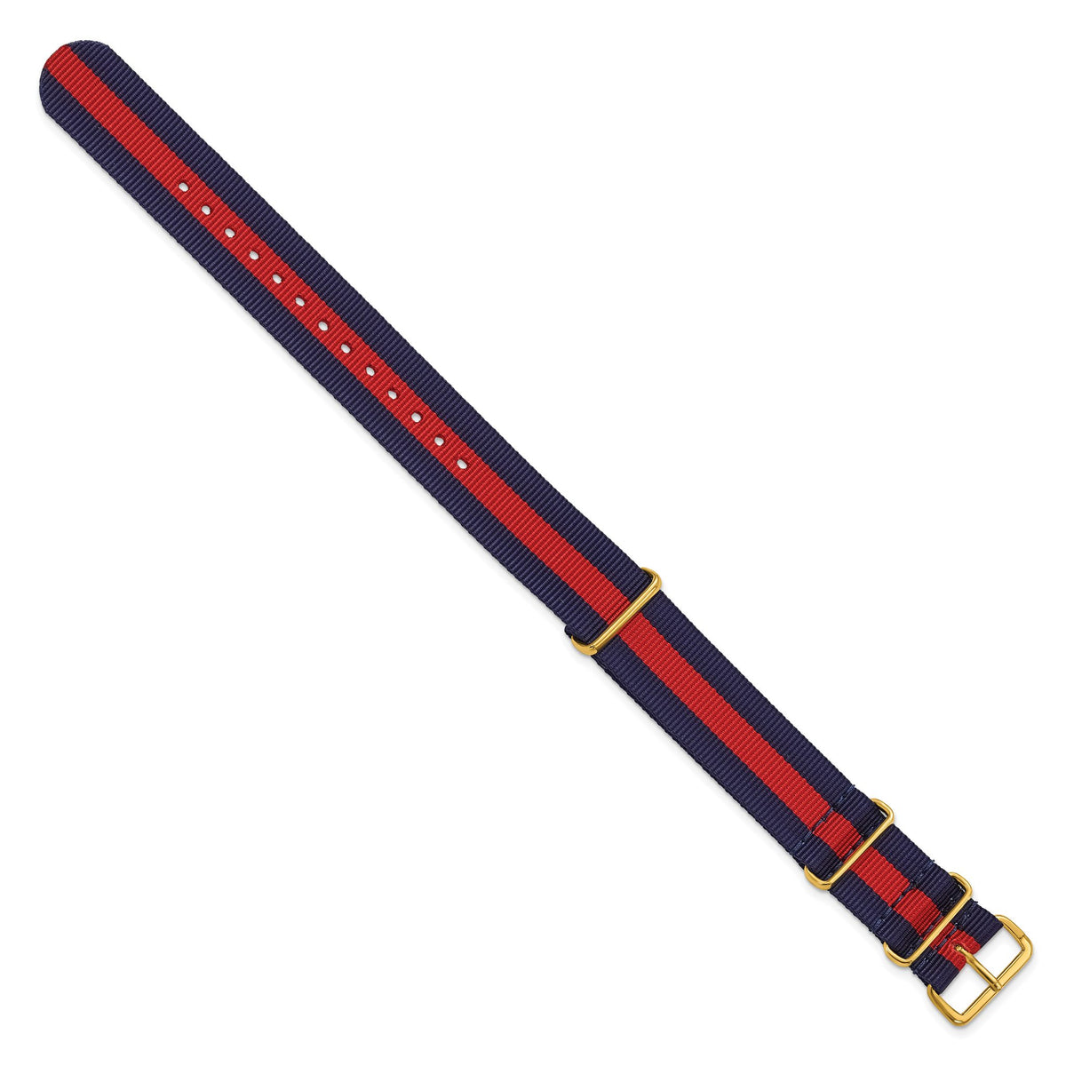 Navy Red Stripe Military G10 Nylon Watch Band in Fabric - Sophia Jewelers