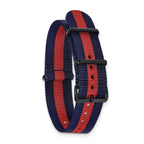 DeBeer 22mm One-Piece Navy with Red Stripe Military Ballistic G10 Nylon with Black PVD-plated Buckle - Sophia Jewelers