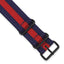 Red Stripe Military Nylon Black Watch Band in Fabric - Sophia Jewelers