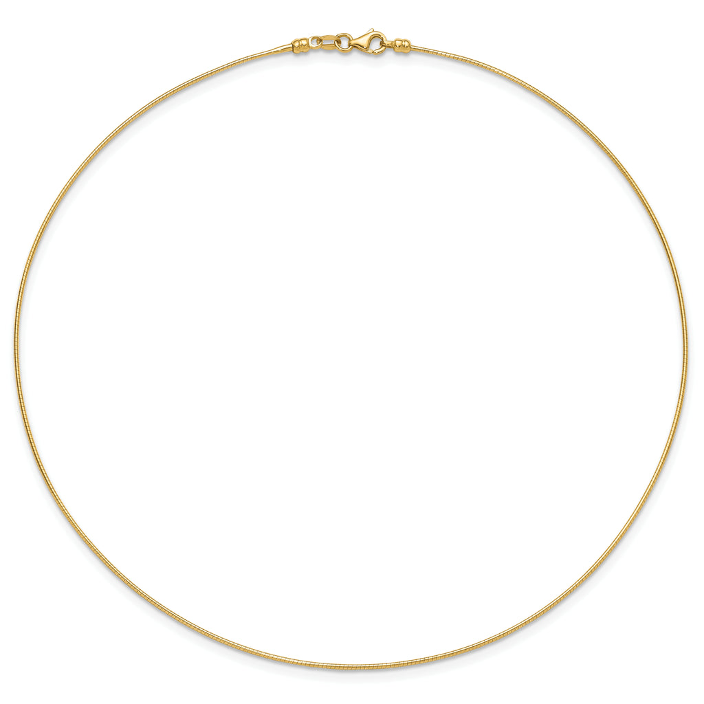 14K 1MM Round Detachable clasp Omega Necklace
