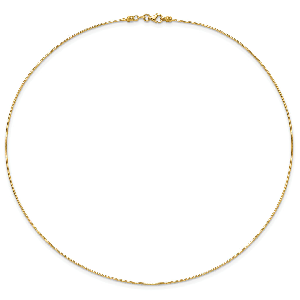 14K 1MM Round Detachable clasp Omega Necklace