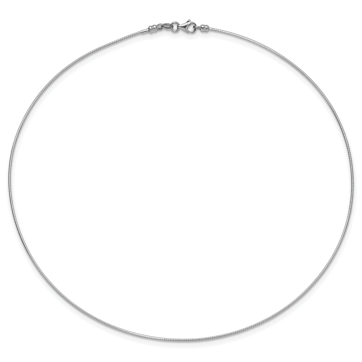 14K White Gold 1MM Round Detachable clasp Omega Necklace