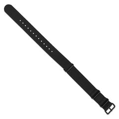 18mm One-Piece Black Military Ballistic G10 Nylon with Black PVD-plated Buckle 10.75 inch Watch Band