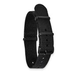 18mm One-Piece Black Military Ballistic G10 Nylon with Black PVD-plated Buckle 10.75 inch Watch Band