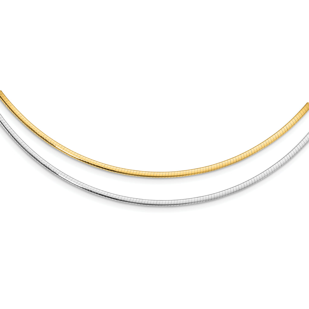 2.0mm 14K Two-Tone Gold Omega Chain - Sophia Jewelers
