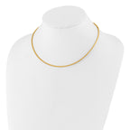14K Two-Tone 2mm Reversible w/Adj. Chain Omega Necklace