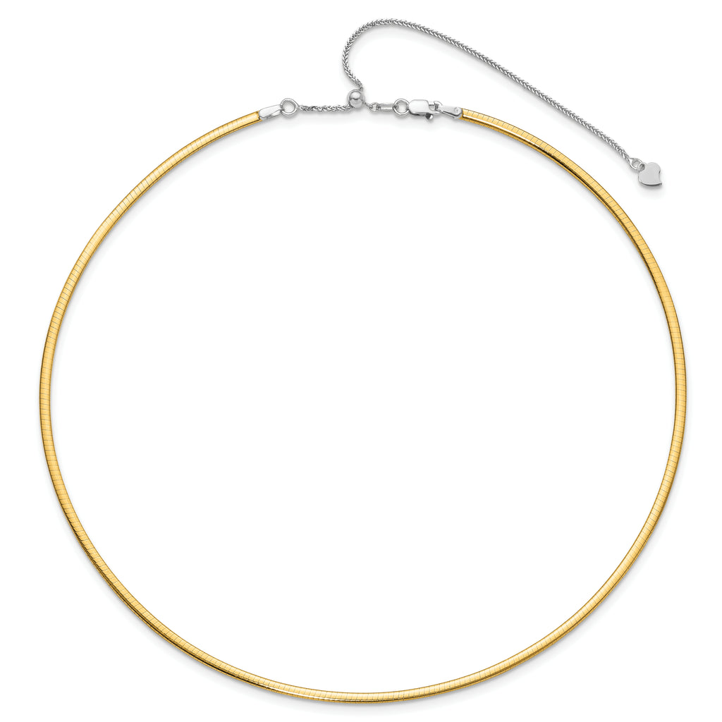 2.0mm 14K Two-Tone Gold Omega Chain - Sophia Jewelers