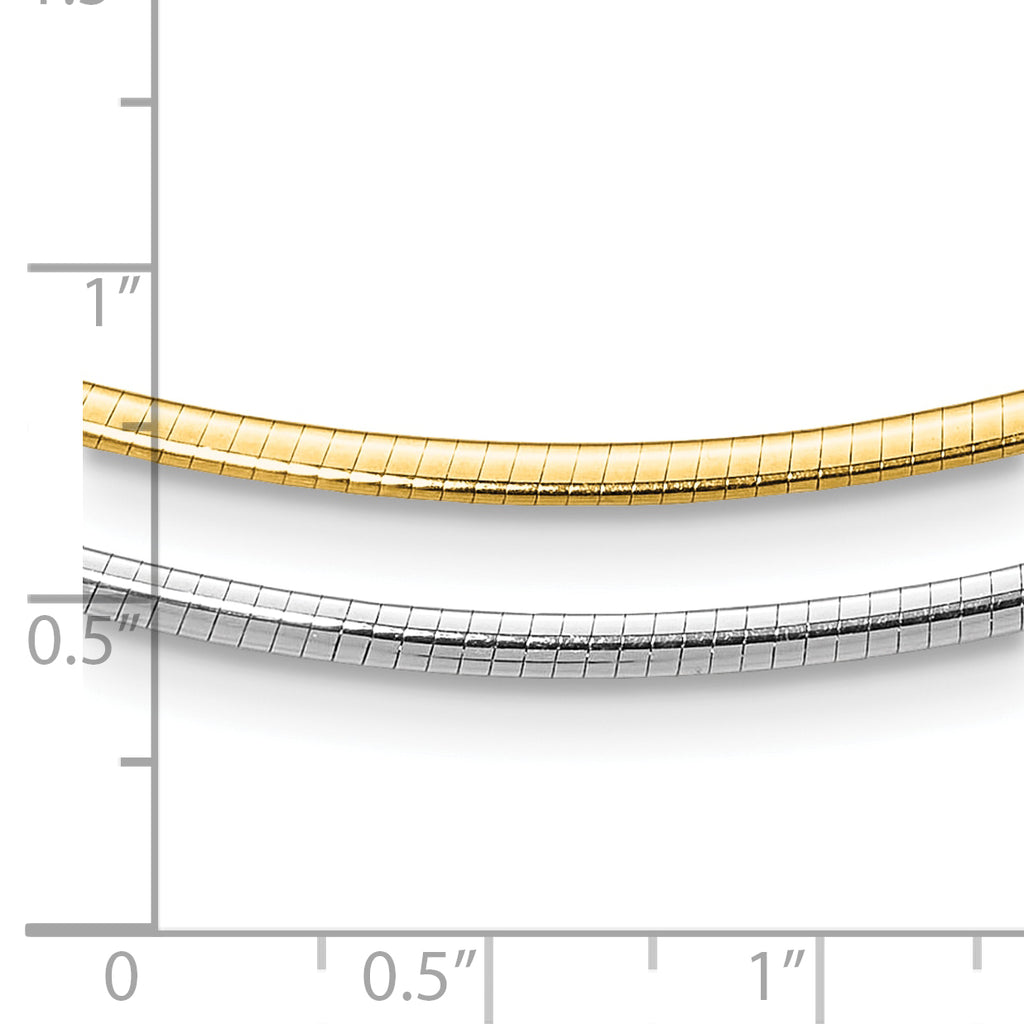 2.0mm 14K Two-Tone Gold Omega Chain - Sophia Jewelers