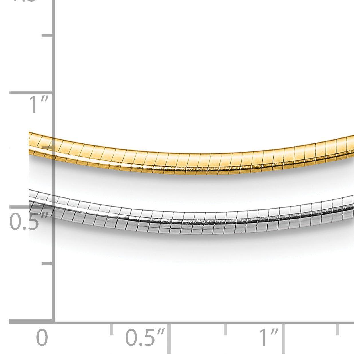 2.0mm 14K Two-Tone Gold Omega Chain - Sophia Jewelers
