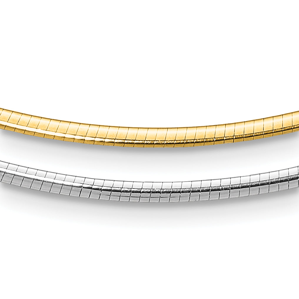 2.0mm 14K Two-Tone Gold Omega Chain - Sophia Jewelers