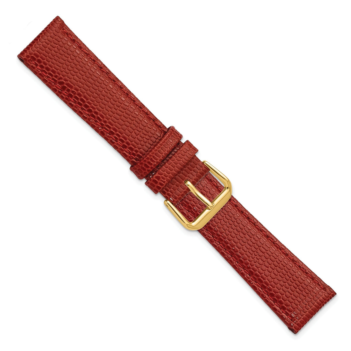 Red Lizard-Grain Watch Band in Leather - Sophia Jewelers