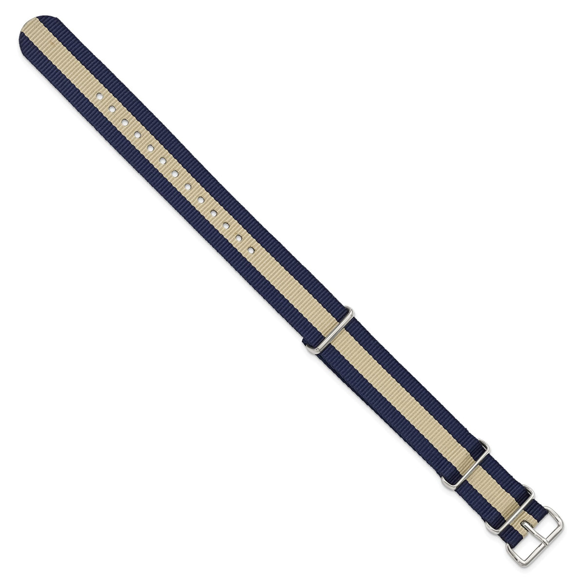Tan Stripe Military Nylon Watch Band in Fabric - Sophia Jewelers