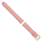 12mm Pink Lizard Grain Leather with Gold-tone Buckle 6.75 inch Watch Band
