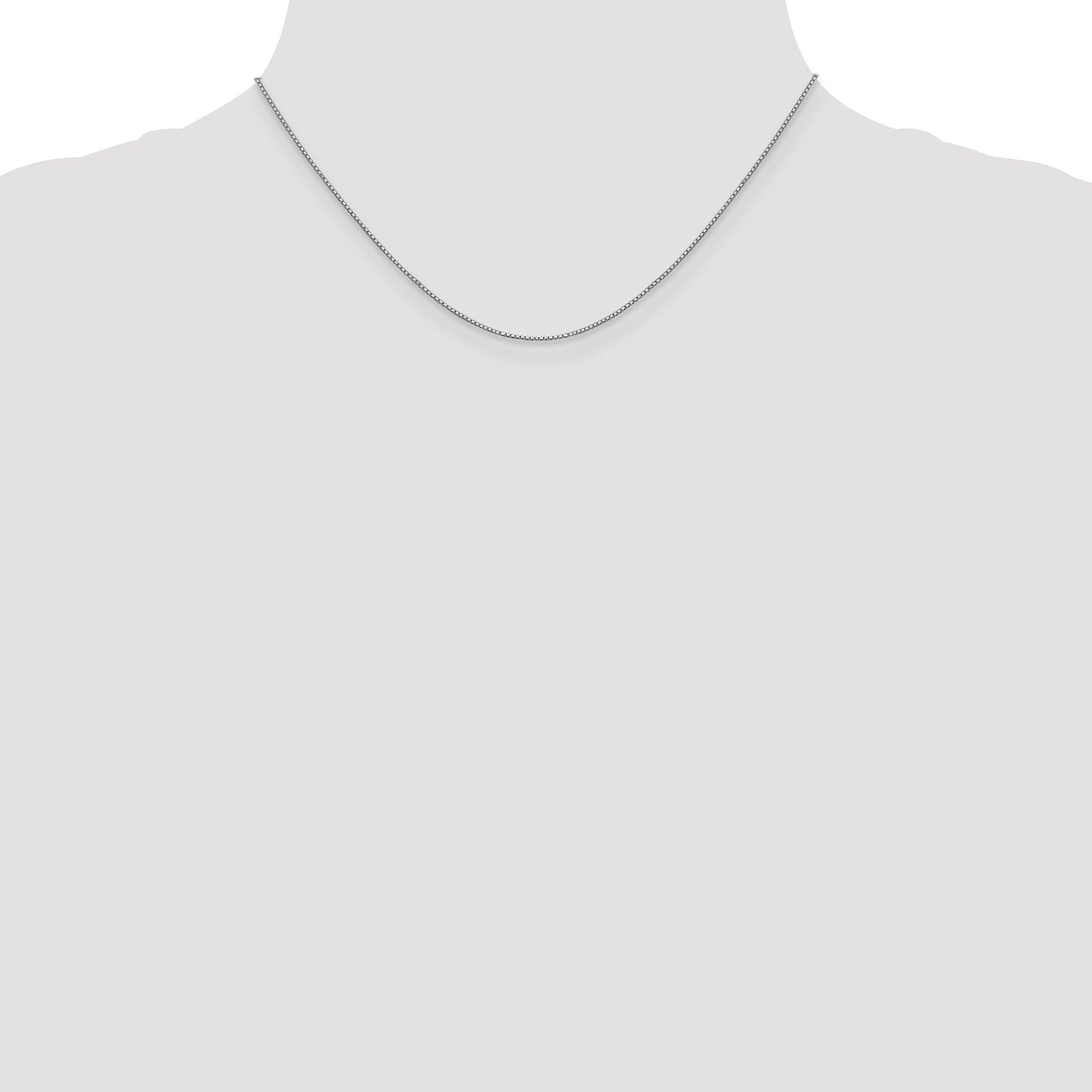 0.9mm 14K White Gold Box Chain - Sophia Jewelers