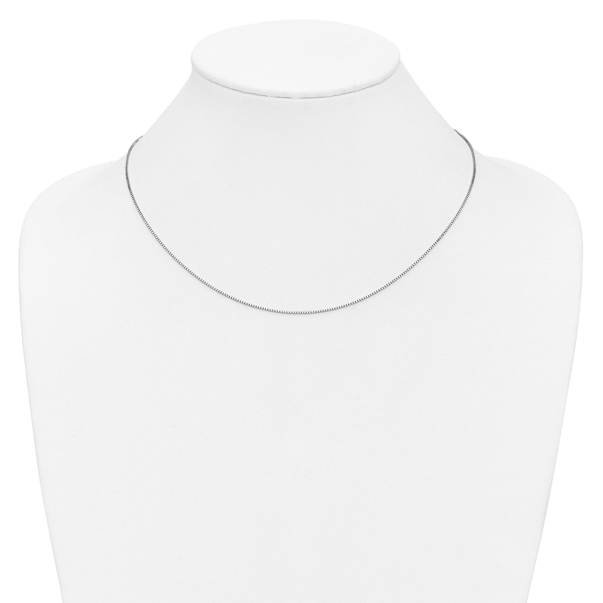Box Chain Necklace in 14K White Gold, 0.9mm - Sophia Jewelers