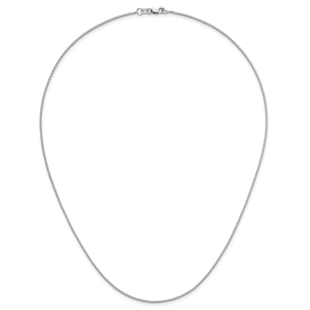 Box Chain Necklace in 14K White Gold, 0.9mm - Sophia Jewelers
