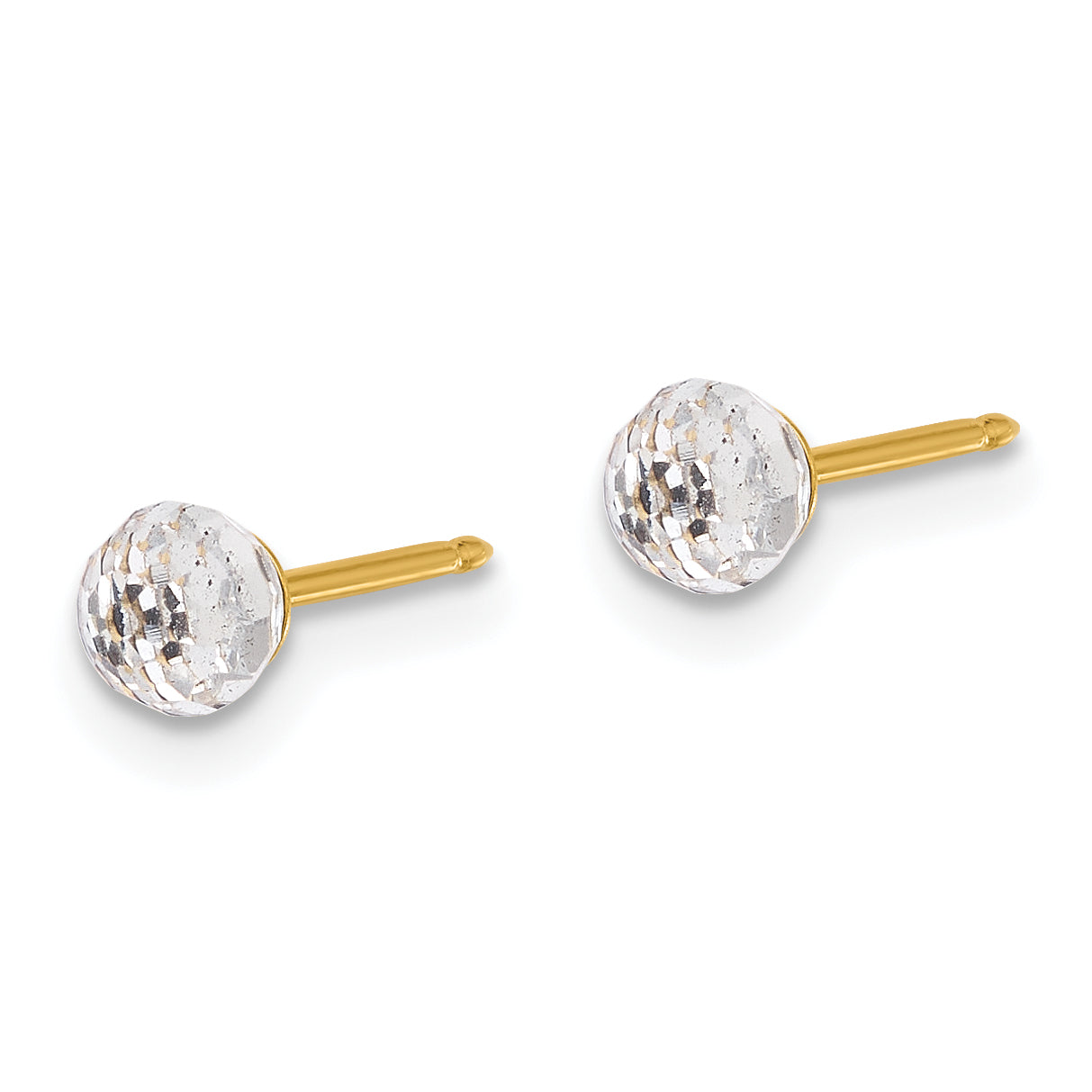 Inverness 14K Polished 4mm Crystal Faceted Ball Post Earrings Secondary image