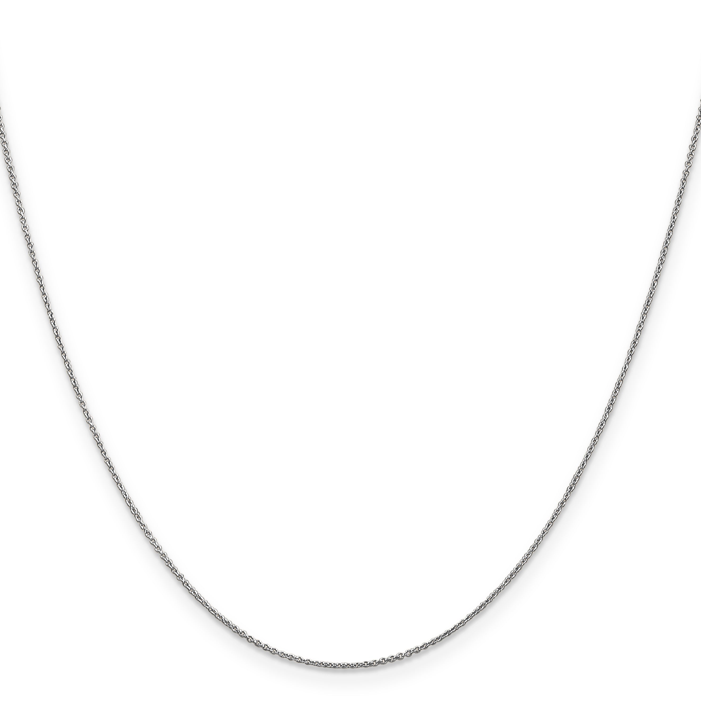 0.8mm 14K White Gold Round Cable Chain Secondary image