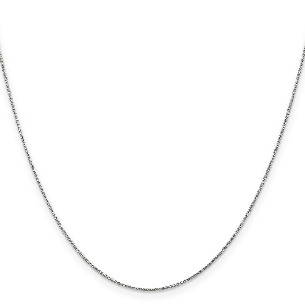 0.8mm 14K White Gold Round Cable Chain - Sophia Jewelers