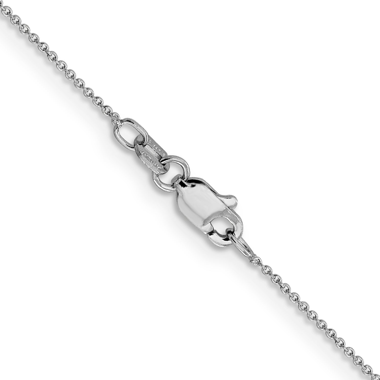 0.8mm 14K White Gold Round Cable Chain - Sophia Jewelers