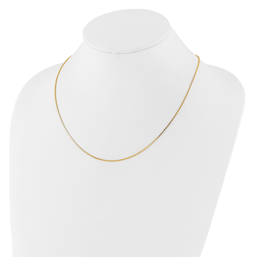 0.9mm 14K Yellow Gold Box Chain - Sophia Jewelers