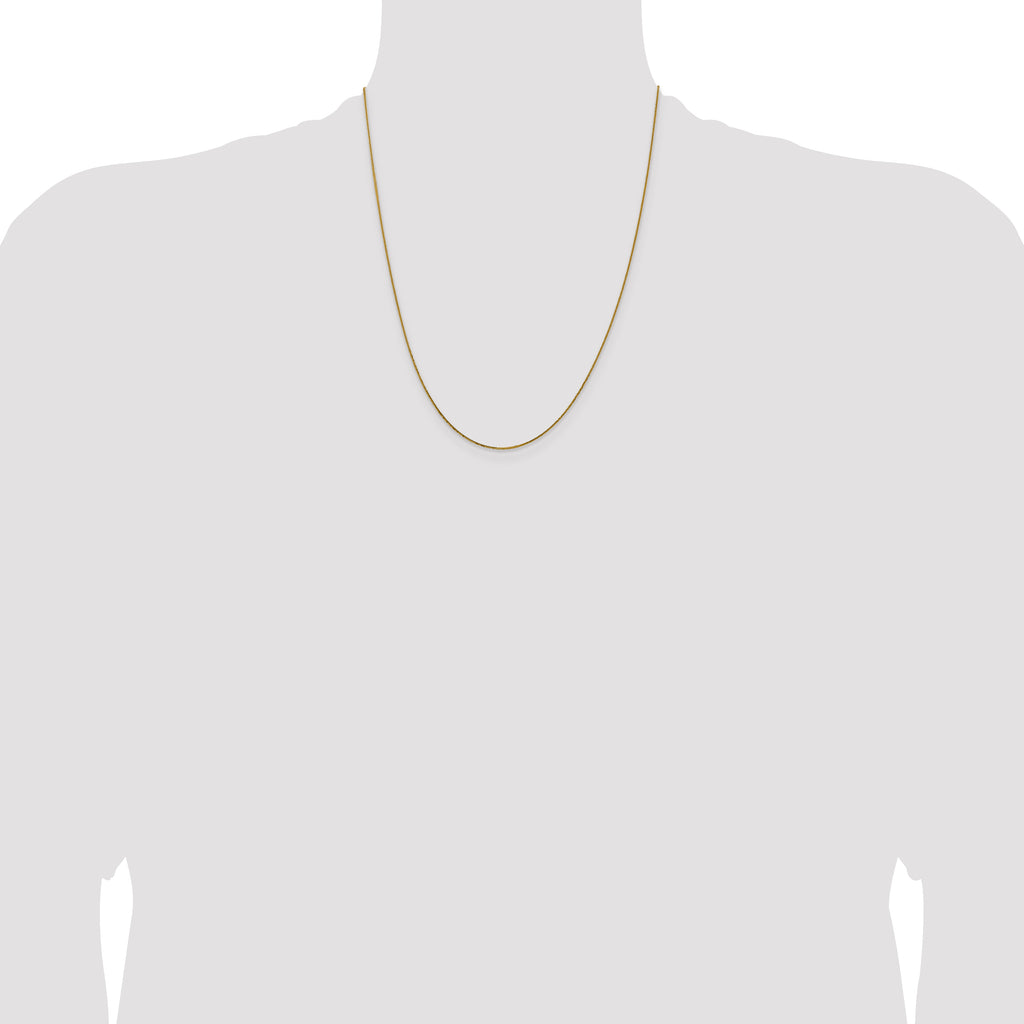 14K .8mm D/C Quadra Wheat Chain