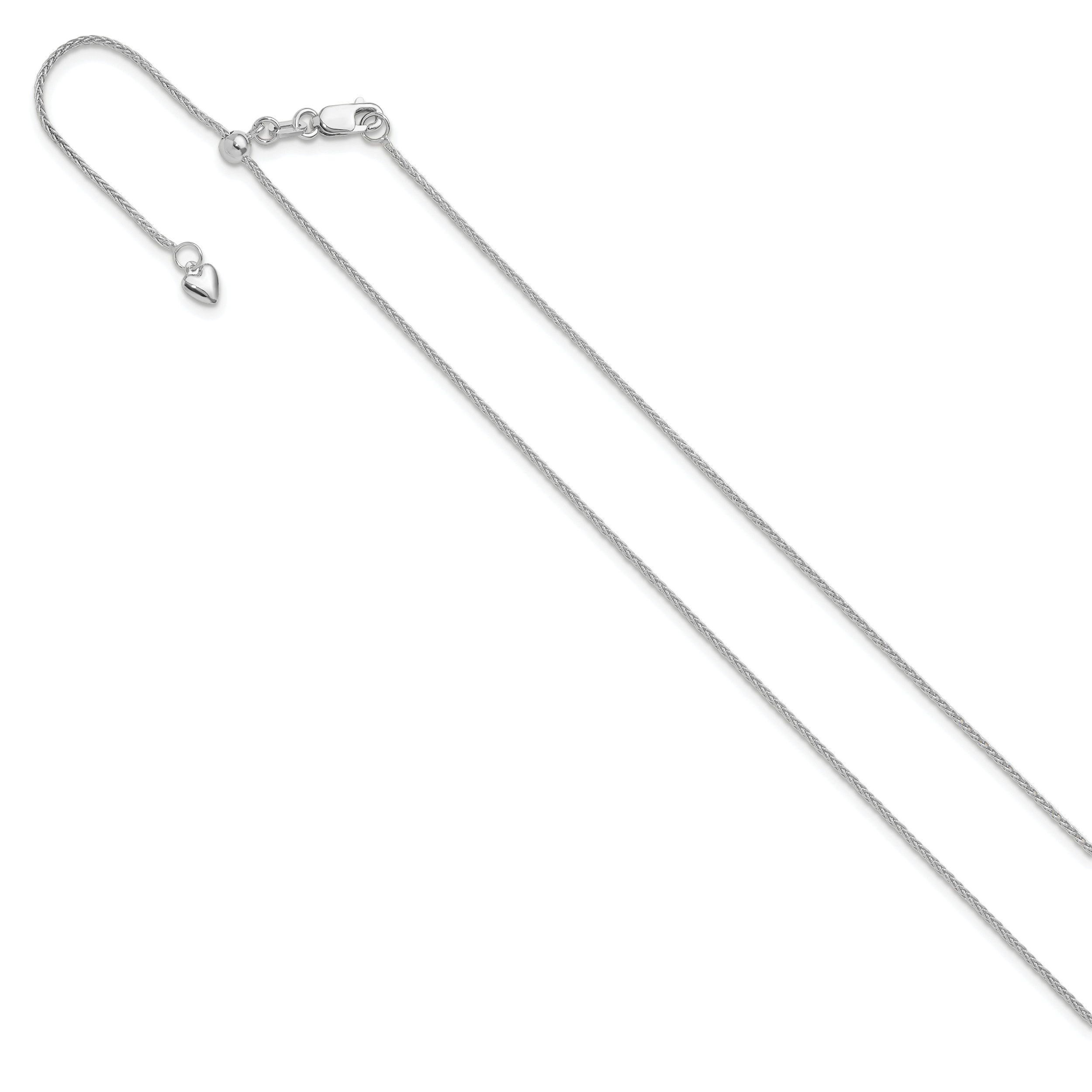 1.0mm 14K White Gold Wheat Chain - Sophia Jewelers